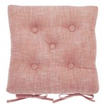 Chambray Terracotta Blush buttoned seat pad